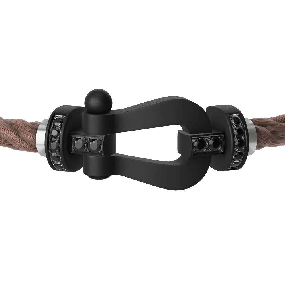 FRED FORCE 10 BRACELET BLACK TITANIUM AND BLACK DIAMONDS LARGE MODEL