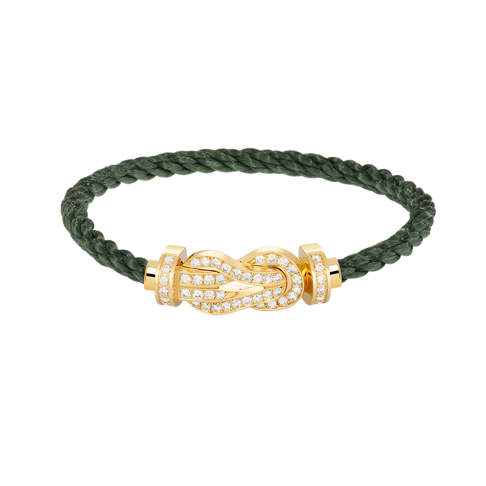 FRED CHANCE INFINIE BRACELET Stainless steel and gold plating YELLOW GOLD AND DIAMONDS LARGE MODEL