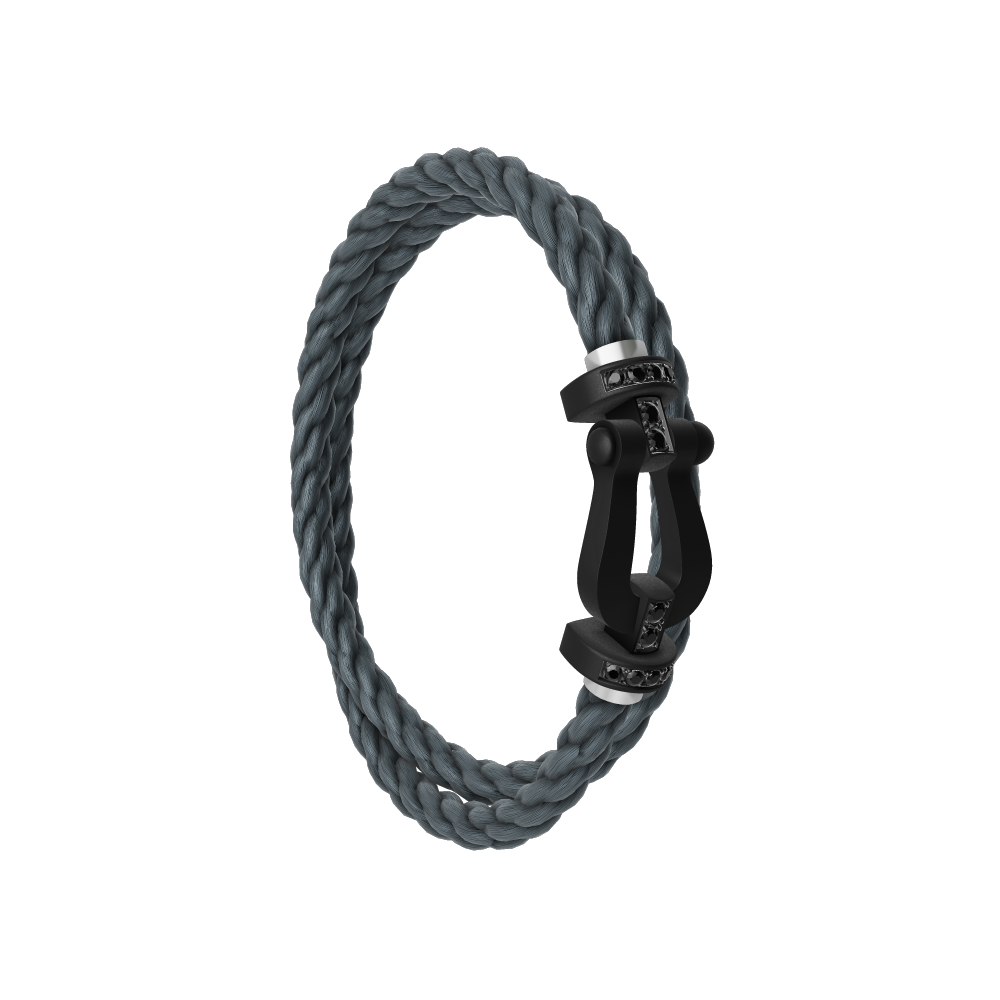 FRED FORCE 10 BRACELET BLACK TITANIUM AND BLACK DIAMONDS LARGE MODEL
