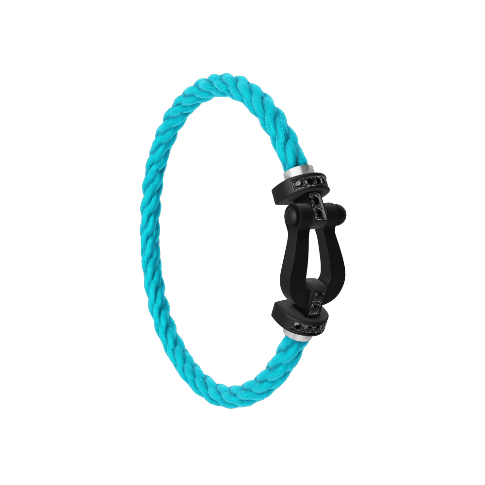 FRED FORCE 10 BRACELET BLACK TITANIUM AND BLACK DIAMONDS LARGE MODEL