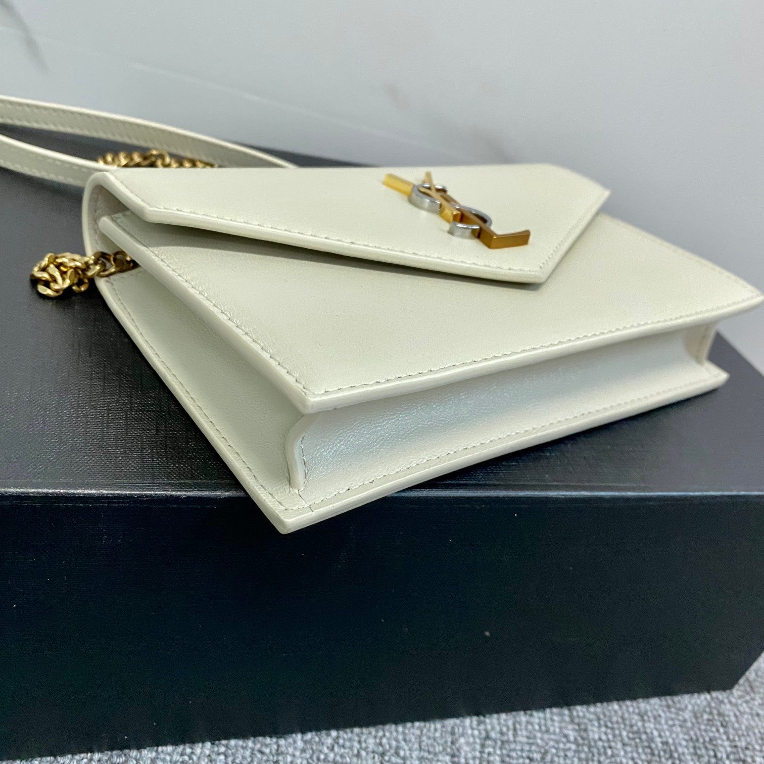 YSL Cassandre Envelope Chain Wallet In Smooth Leather