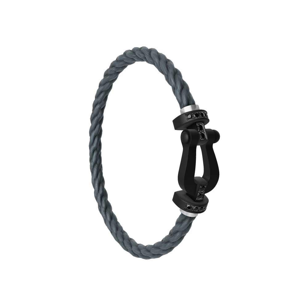FRED FORCE 10 BRACELET BLACK TITANIUM AND BLACK DIAMONDS LARGE MODEL