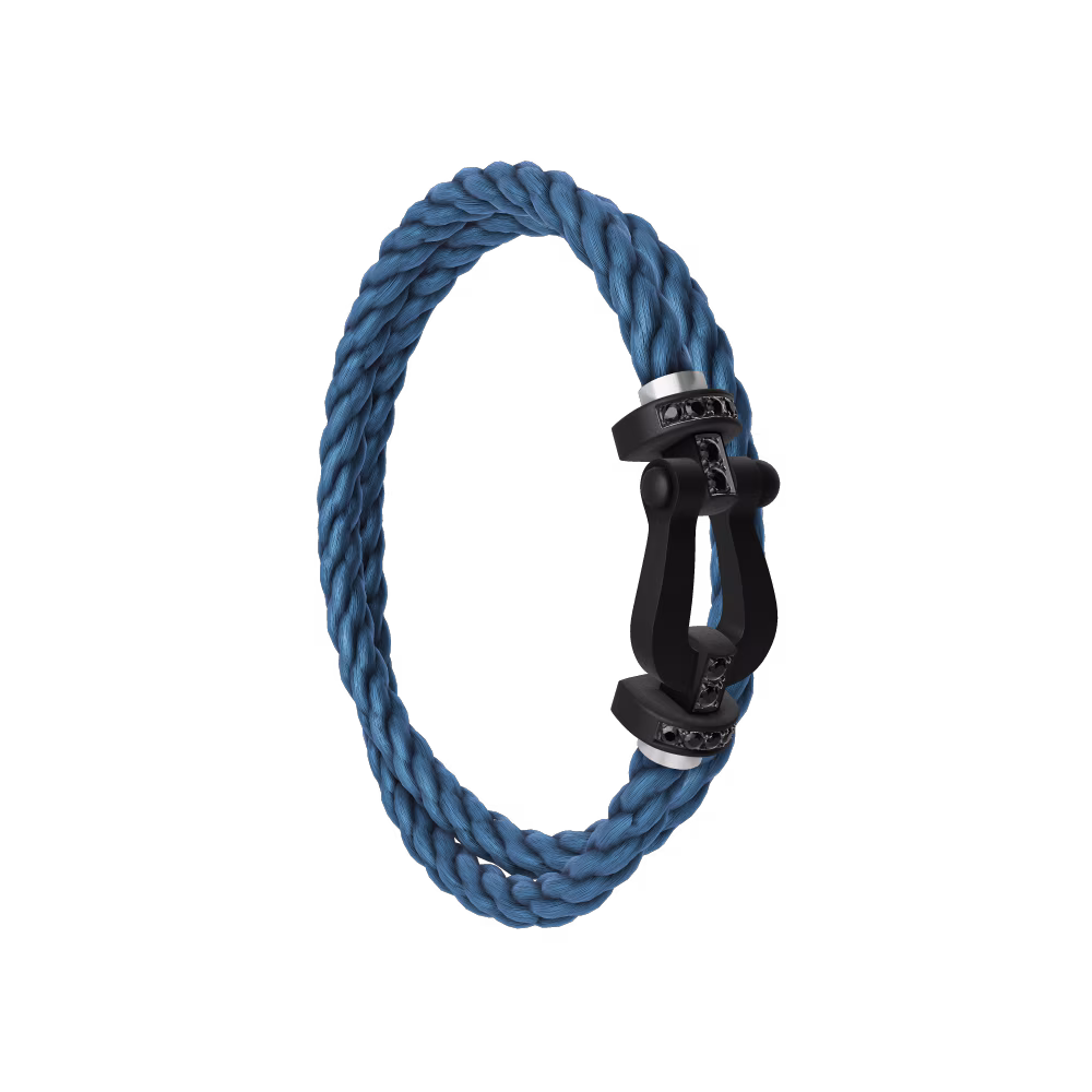 FRED FORCE 10 BRACELET BLACK TITANIUM AND BLACK DIAMONDS LARGE MODEL