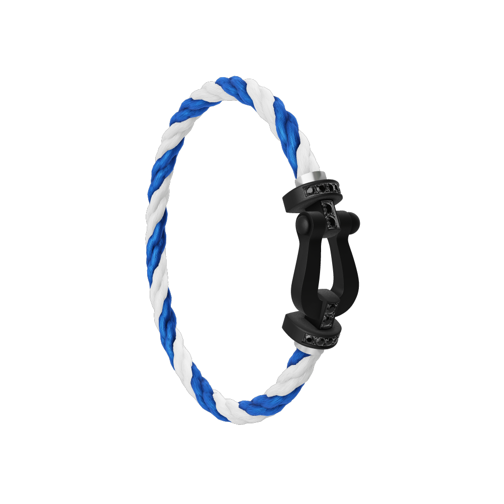 FRED FORCE 10 BRACELET BLACK TITANIUM AND BLACK DIAMONDS LARGE MODEL