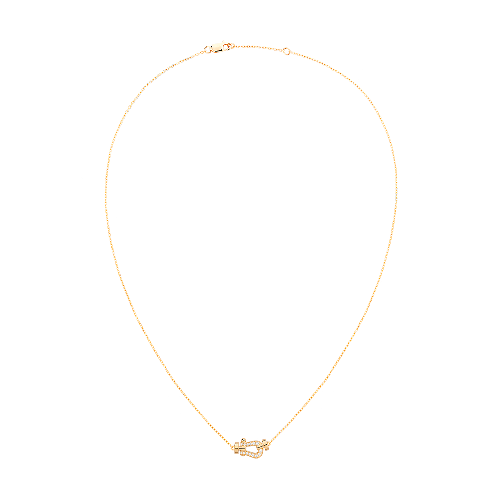FRED FORCE 10 NECKLACE SMALL MODEL IN Stainless steel and gold plating YELLOW GOLD AND DIAMONDS
