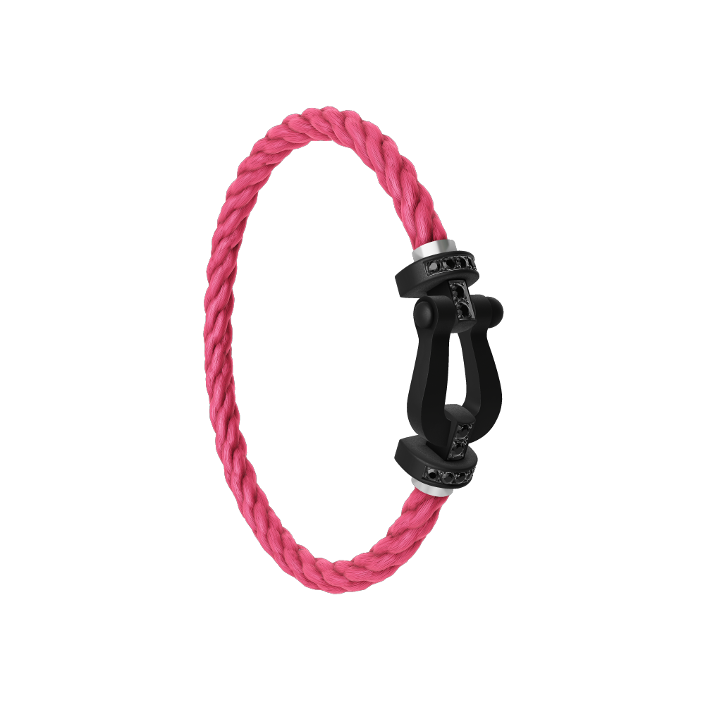 FRED FORCE 10 BRACELET BLACK TITANIUM AND BLACK DIAMONDS LARGE MODEL