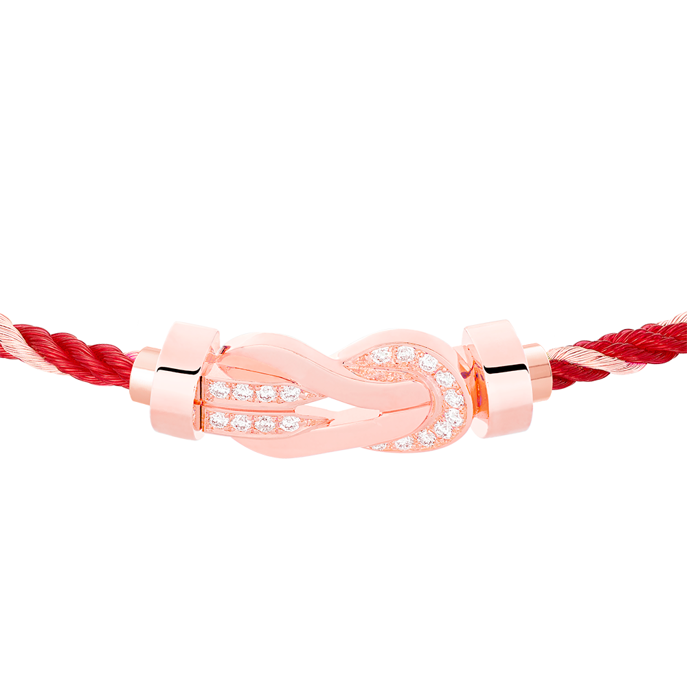 FRED CHANCE INFINIE BRACELET Stainless steel and gold plating PINK GOLD AND DIAMONDS MEDIUM MODEL