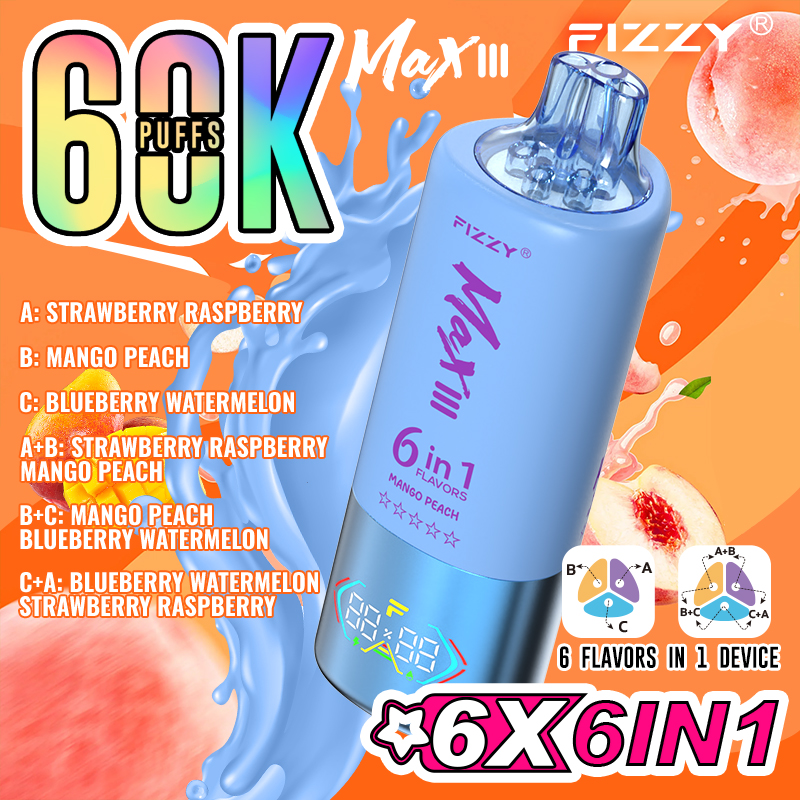 Fizzy 60K Disposable Vape 60ml 5% 6-in-1 Flavor System