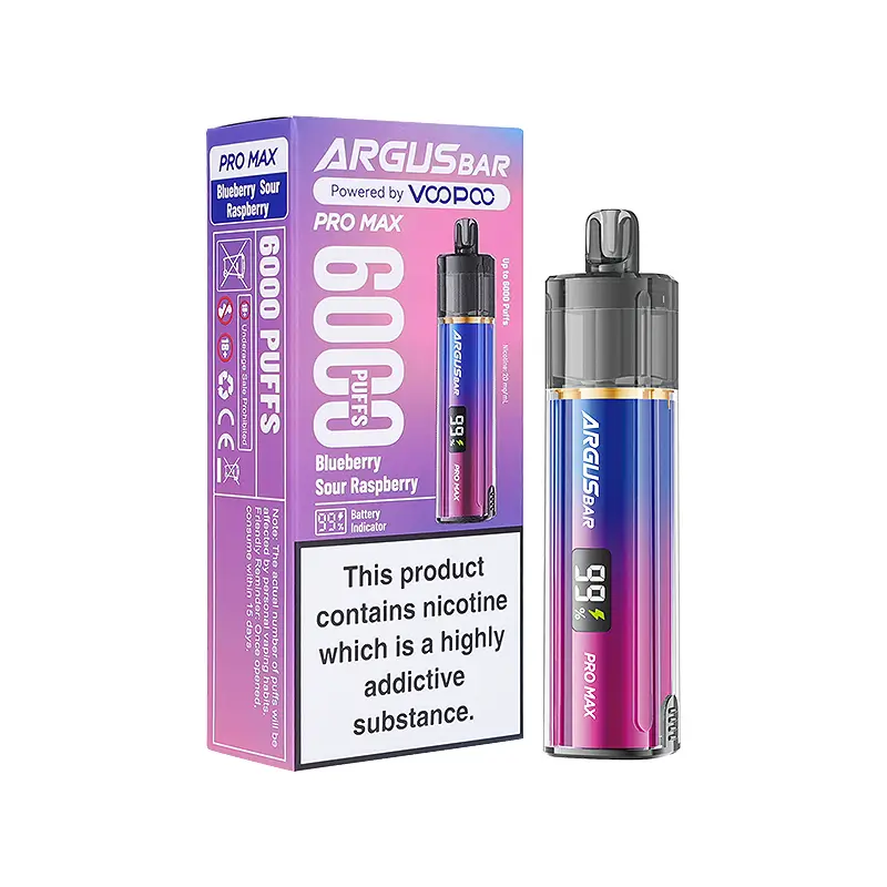 5PCS - Argusbar 6000 Puffs 12ml 2%