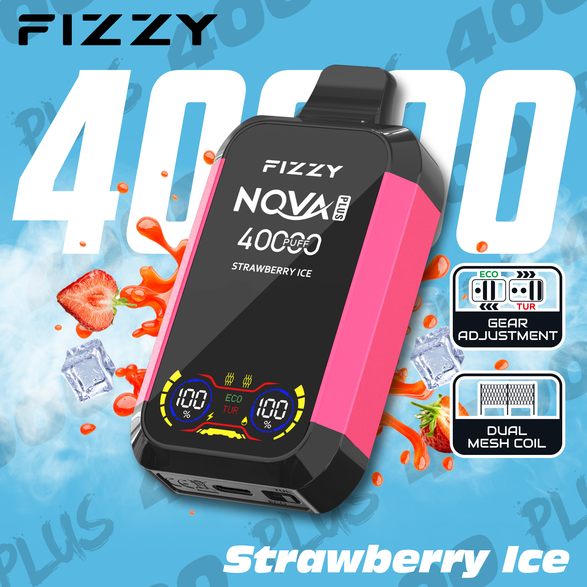10PCS - Fizzy 40K Disposable Vape 40ml 5%