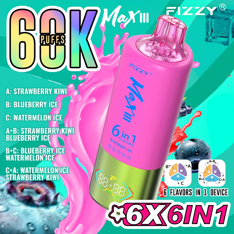 Fizzy 60K Disposable Vape 60ml 5% 6-in-1 Flavor System