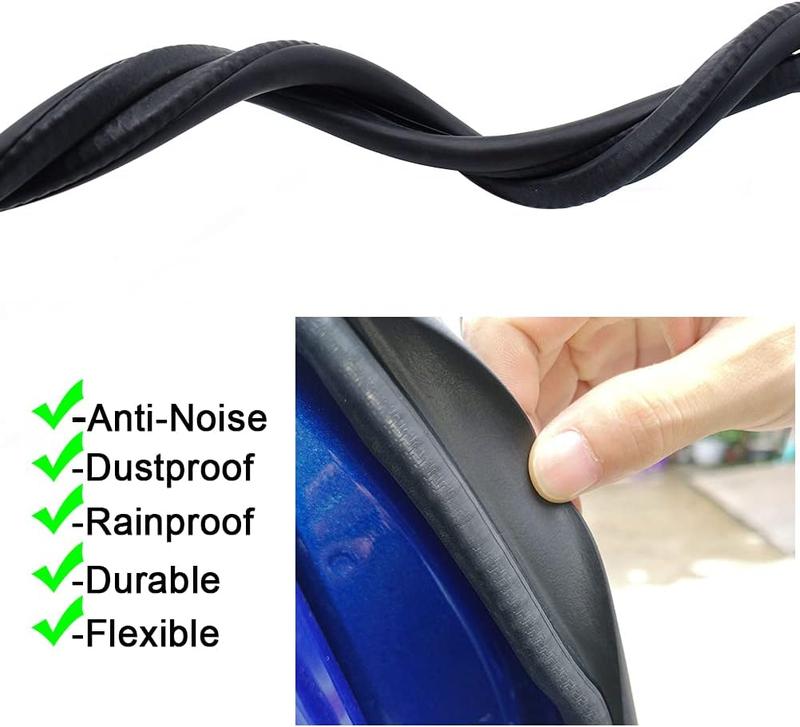 Car Door Seal Strip , Automotive Rubber Frame with Buckle EPDM Gasket Weather Stripping for Soundproofing, Dustproof Noise Reduction Edge Trim, Silent | Universal for Cars, Trucks, SUVs, RVs