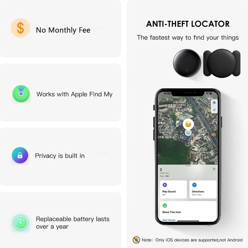 Smart Global Location Tracker (Works with Apple Find My) - Magnetic Anti-Lost Device with No Monthly Fees - Waterproof Locator for Cars, Kids & Elderly