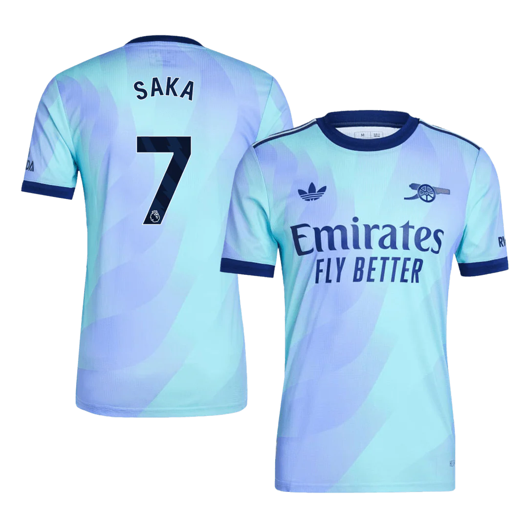 Player Version SAKA #7 Arsenal Third Away Soccer Jersey 2024/25