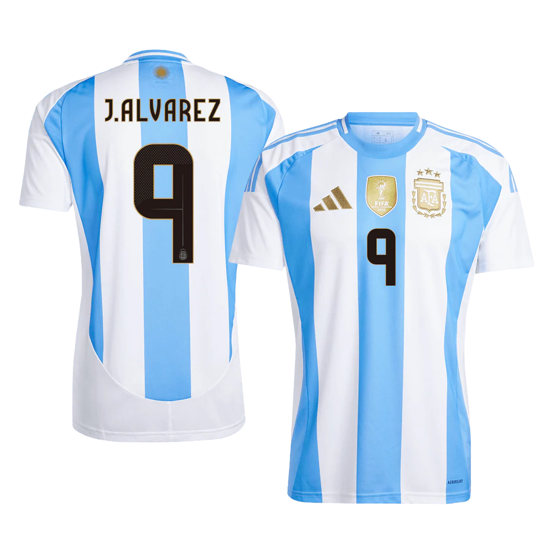 J.ALVAREZ #9 Argentina Home Soccer Jersey 2024