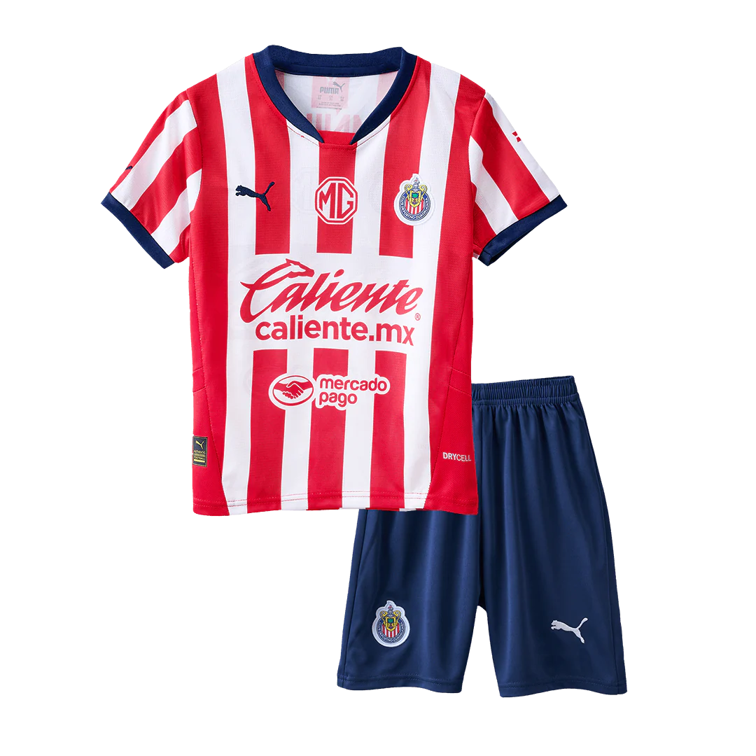 Kid's Chivas Home Soccer Jersey Kit(Jersey+Shorts) 2024/25