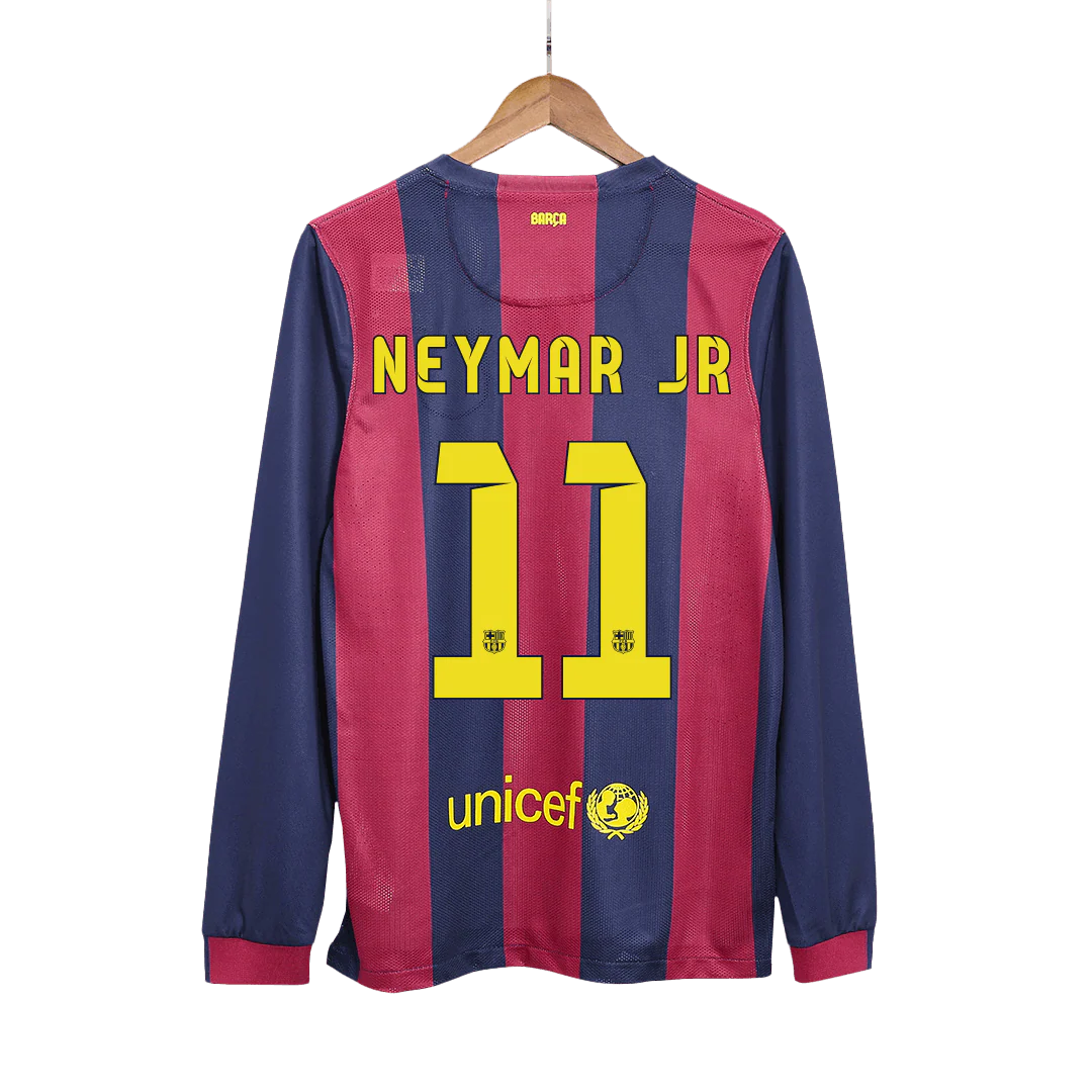 Retro NEYMAR JR #11 2014/15 Barcelona Home Long Sleeve Soccer Jersey