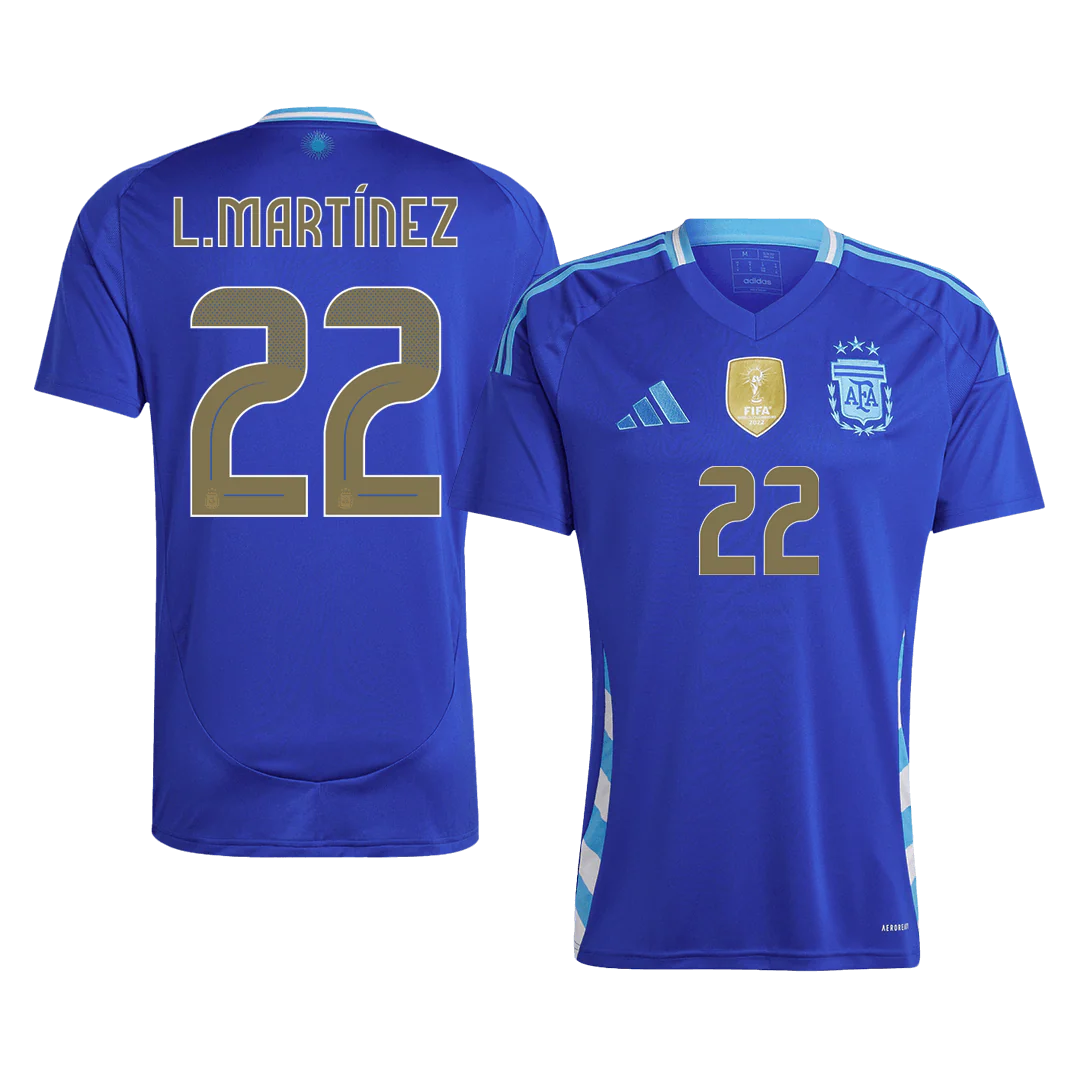 L.Martínez #22 Argentina Away Soccer Jersey 2024