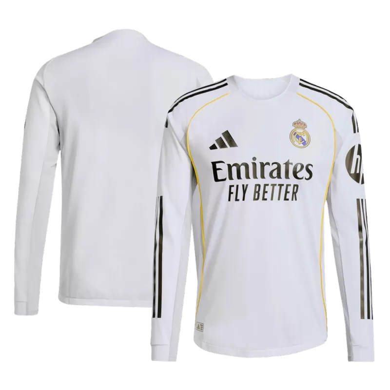 Player Version Real Madrid Home Long Sleeve Soccer Jersey 2025/26 - Slim Fit