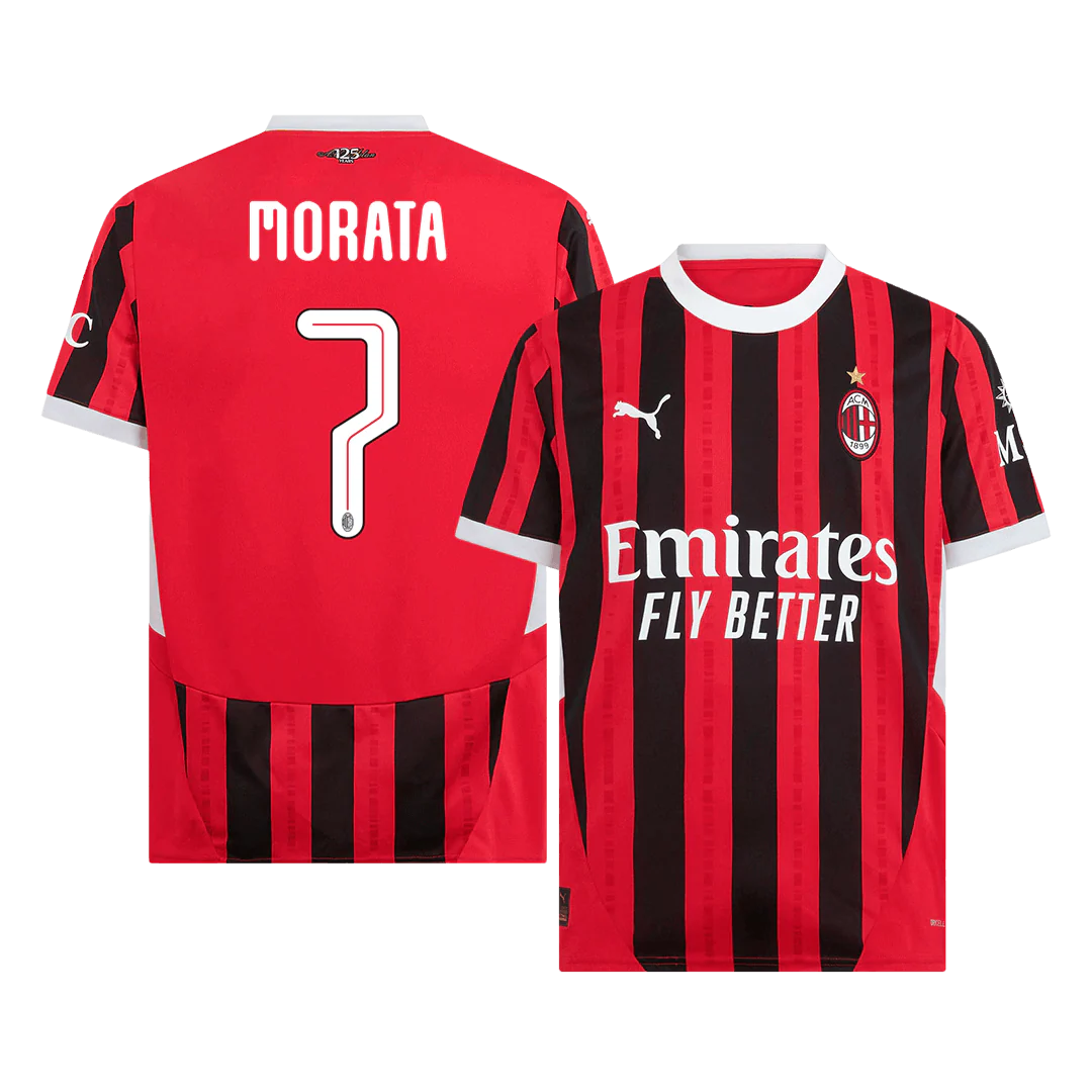 MORATA #7 AC Milan Home Soccer Jersey 2024/25 - UCL