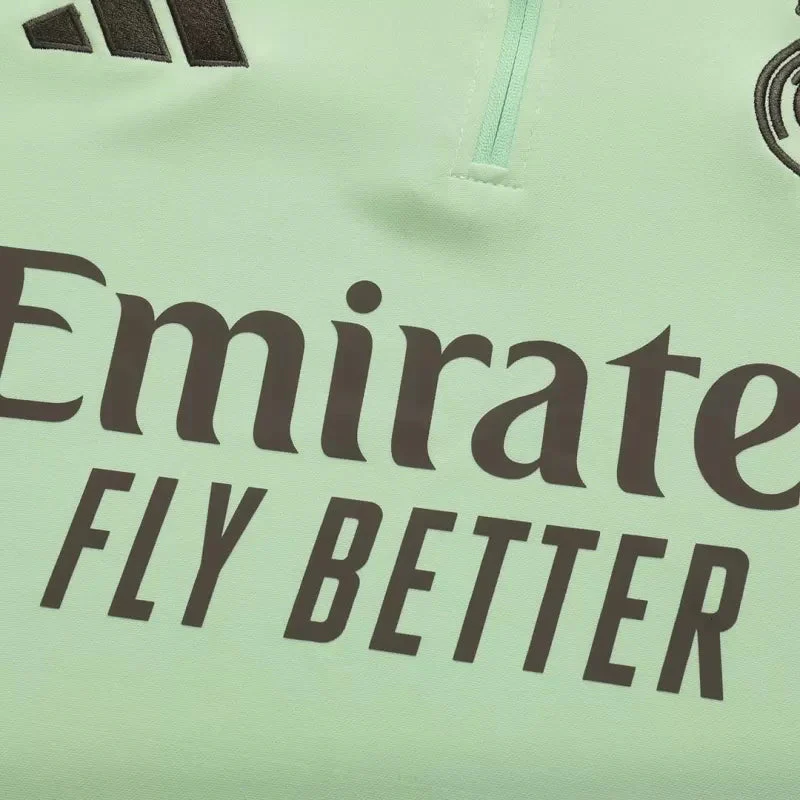 Real Madrid 1/4 Zip Tracksuit Kit (Jacket+Pants) 2025/26 - Green