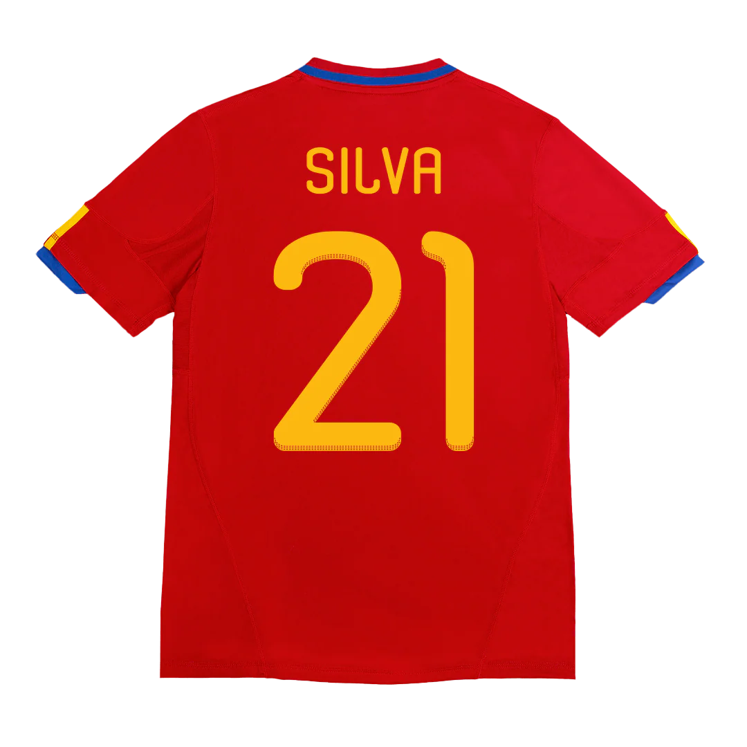 Retro SILVA #21 2010 Spain Home Soccer Jersey
