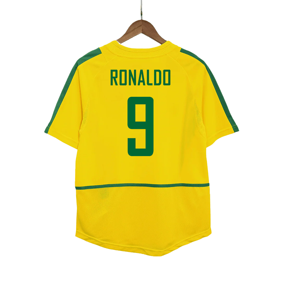 Retro RONALDO #9 2002/03 Brazil Home Soccer Jersey