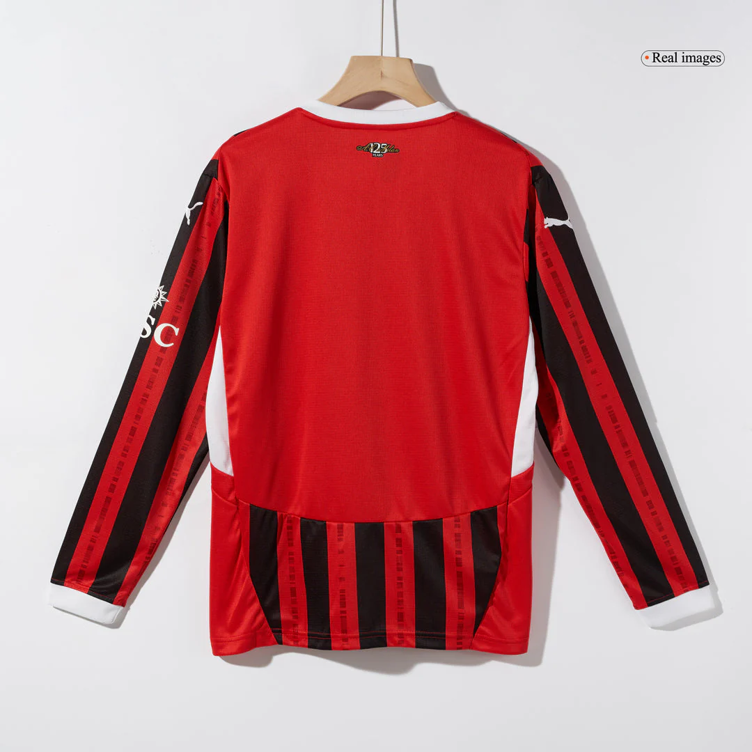 AC Milan Home Long Sleeve Soccer Jersey 2024/25