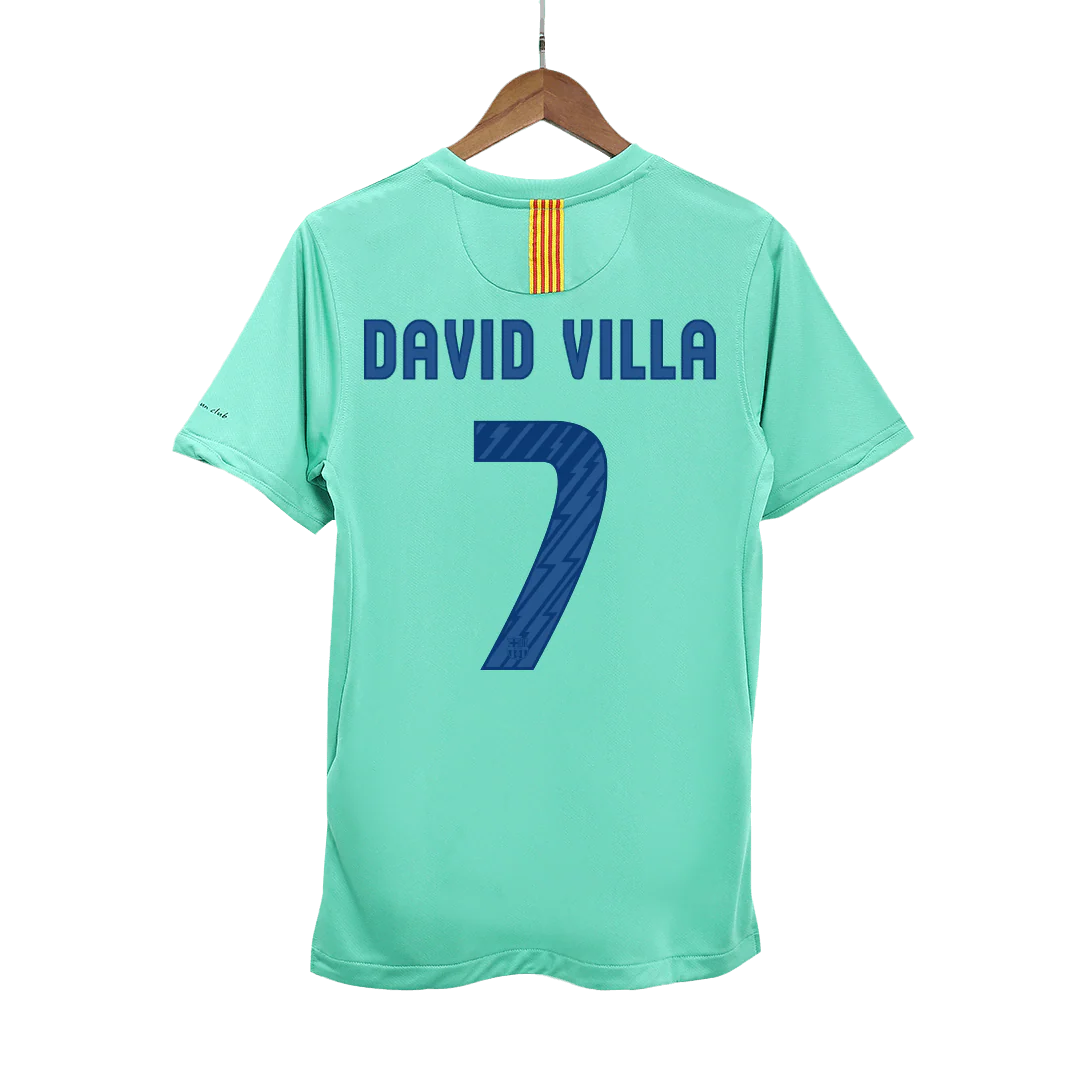 Retro DAVID VILLA #7 2010/11 Barcelona Away Soccer Jersey
