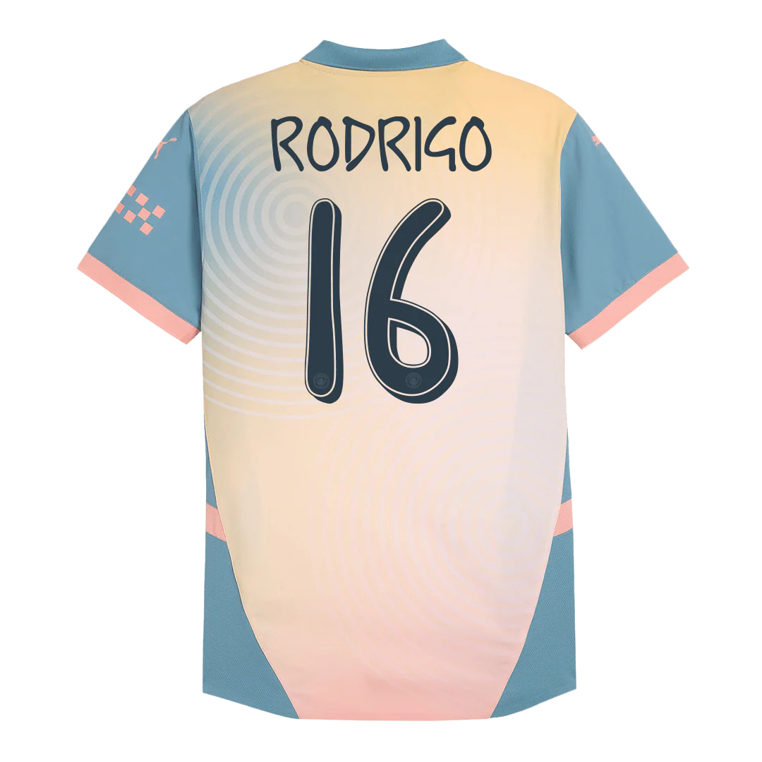Player Version RODRIGO #16 Manchester City Fourth Away Soccer Jersey 2024/25- Definitely City (UCL)