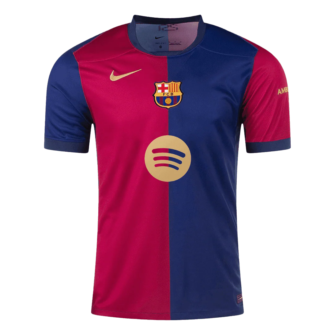 RAPHINHA #11 Barcelona Home Soccer Jersey 2024/25 - Spotify Logo Without Text