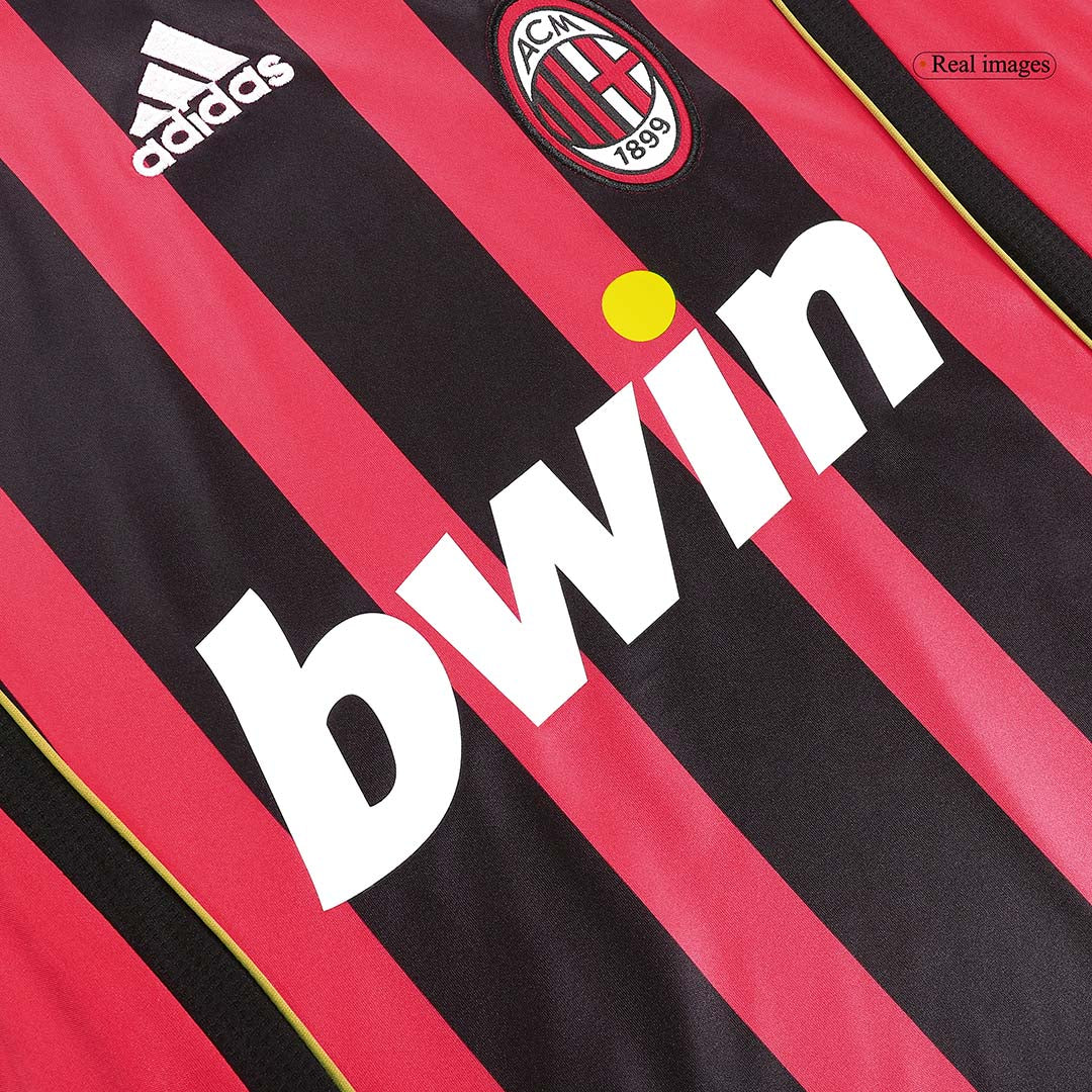 Retro MALDINI #3 2006/07 AC Milan Home Long Sleeve Soccer Jersey