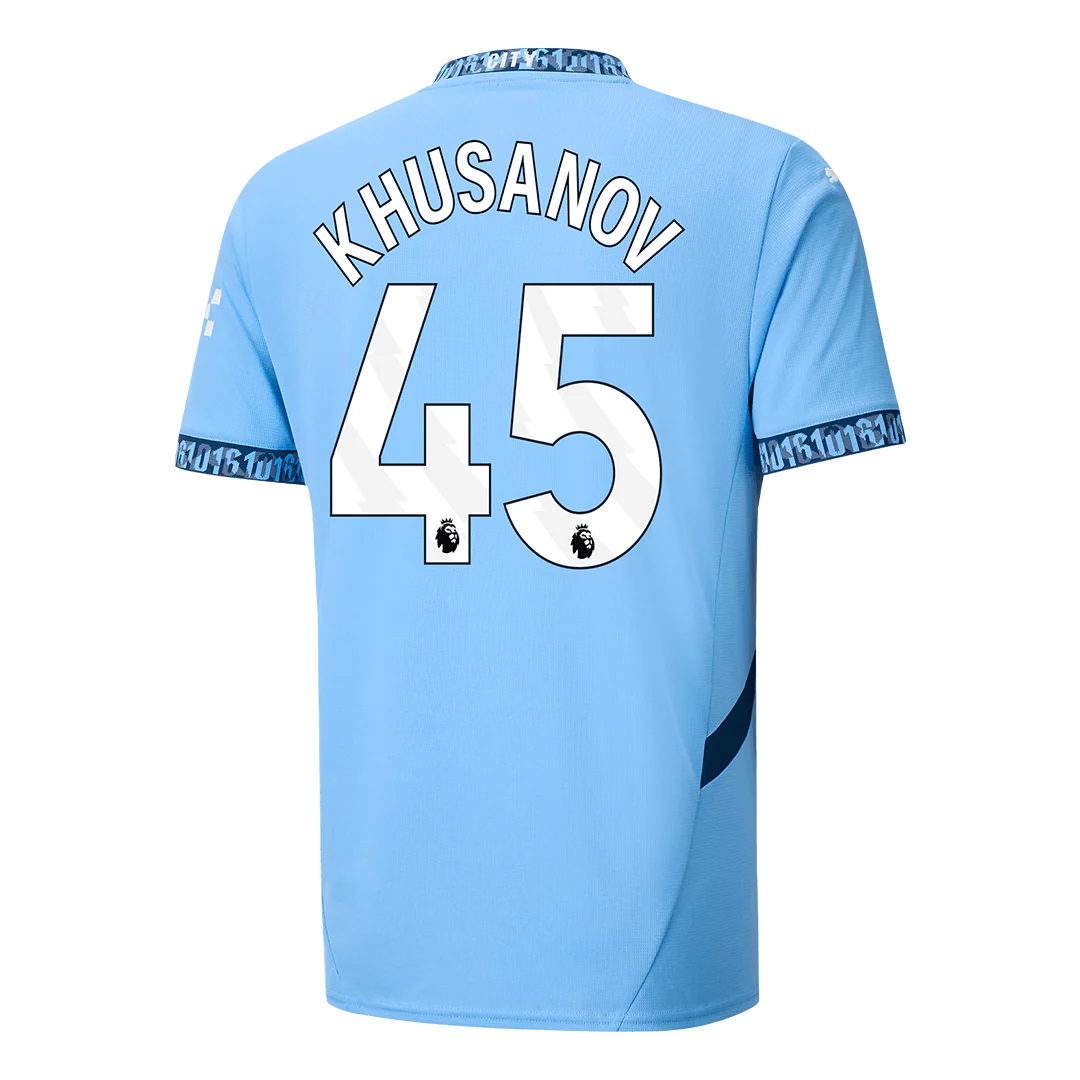 KHUSANOV #45 Manchester City Home Soccer Jersey 2024/25