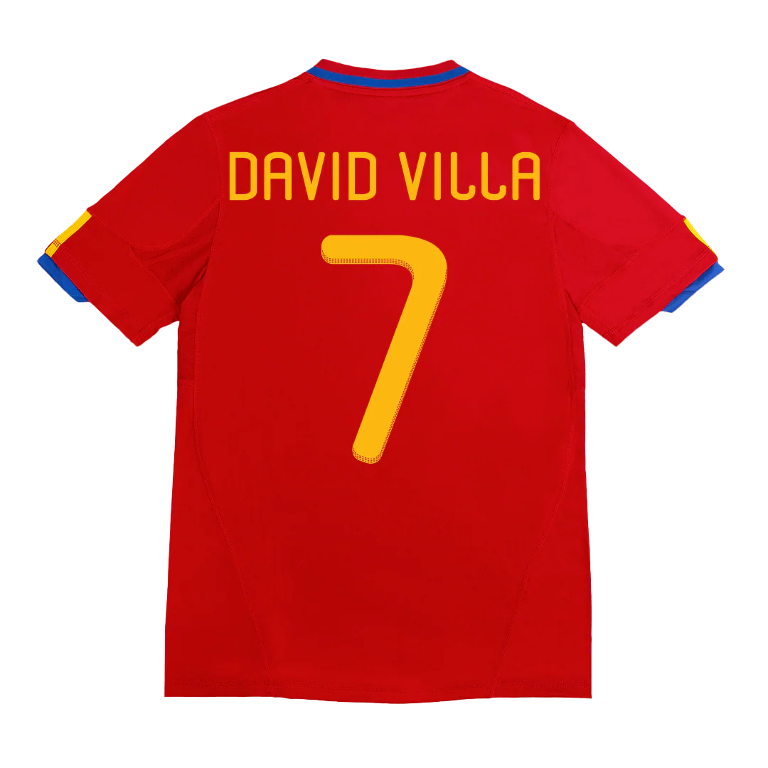 Retro DAVID VILLA #7 2010 Spain Home Soccer Jersey