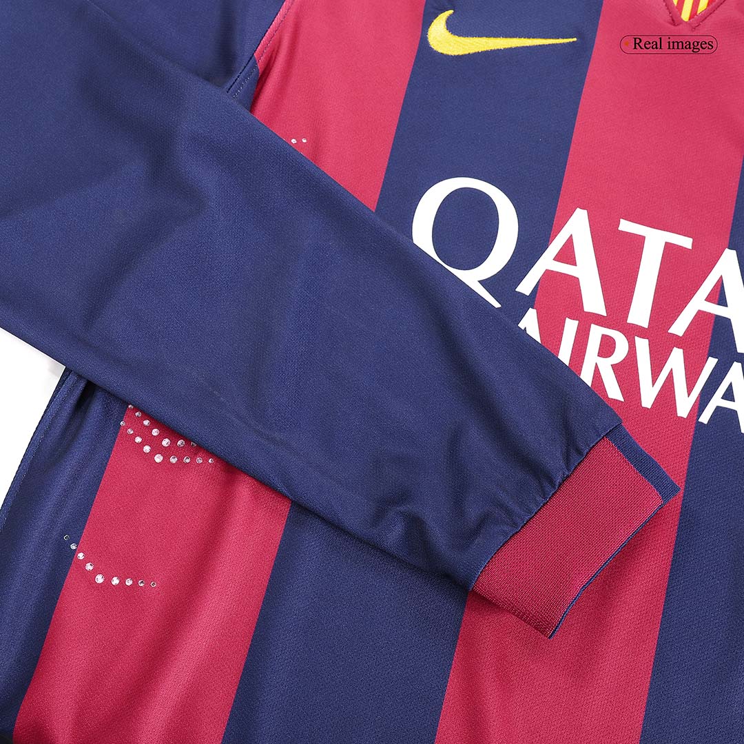 Retro MESSI #10 2014/15 Barcelona Home Long Sleeve Soccer Jersey