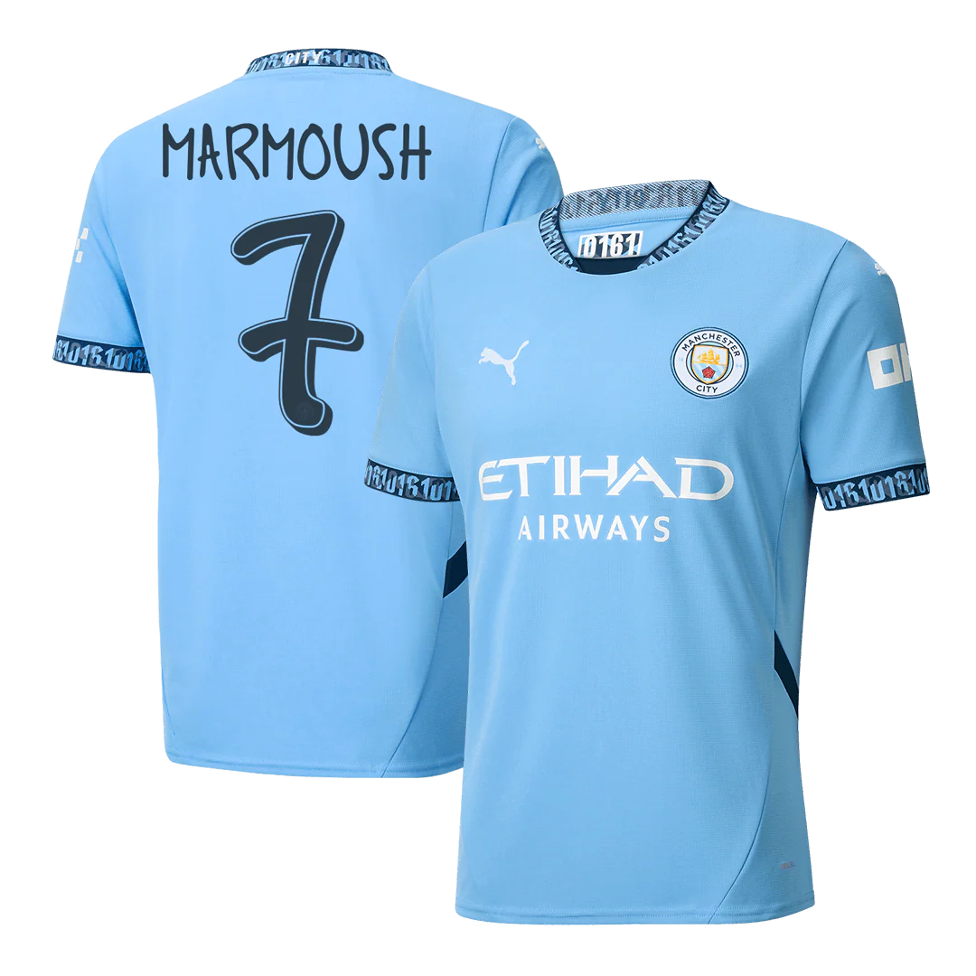 MARMOUSH #7 Manchester City Home Soccer Jersey 2024/25 - UCL