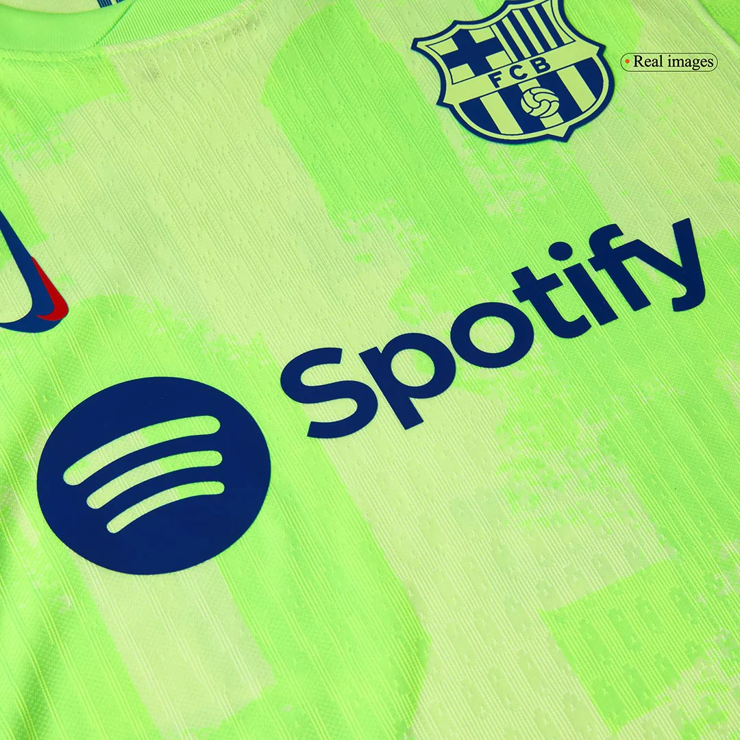 Player Version F.DE JONG #21 Barcelona Third Away Soccer Jersey 2024/25- UCL Spotify Logo Without Text