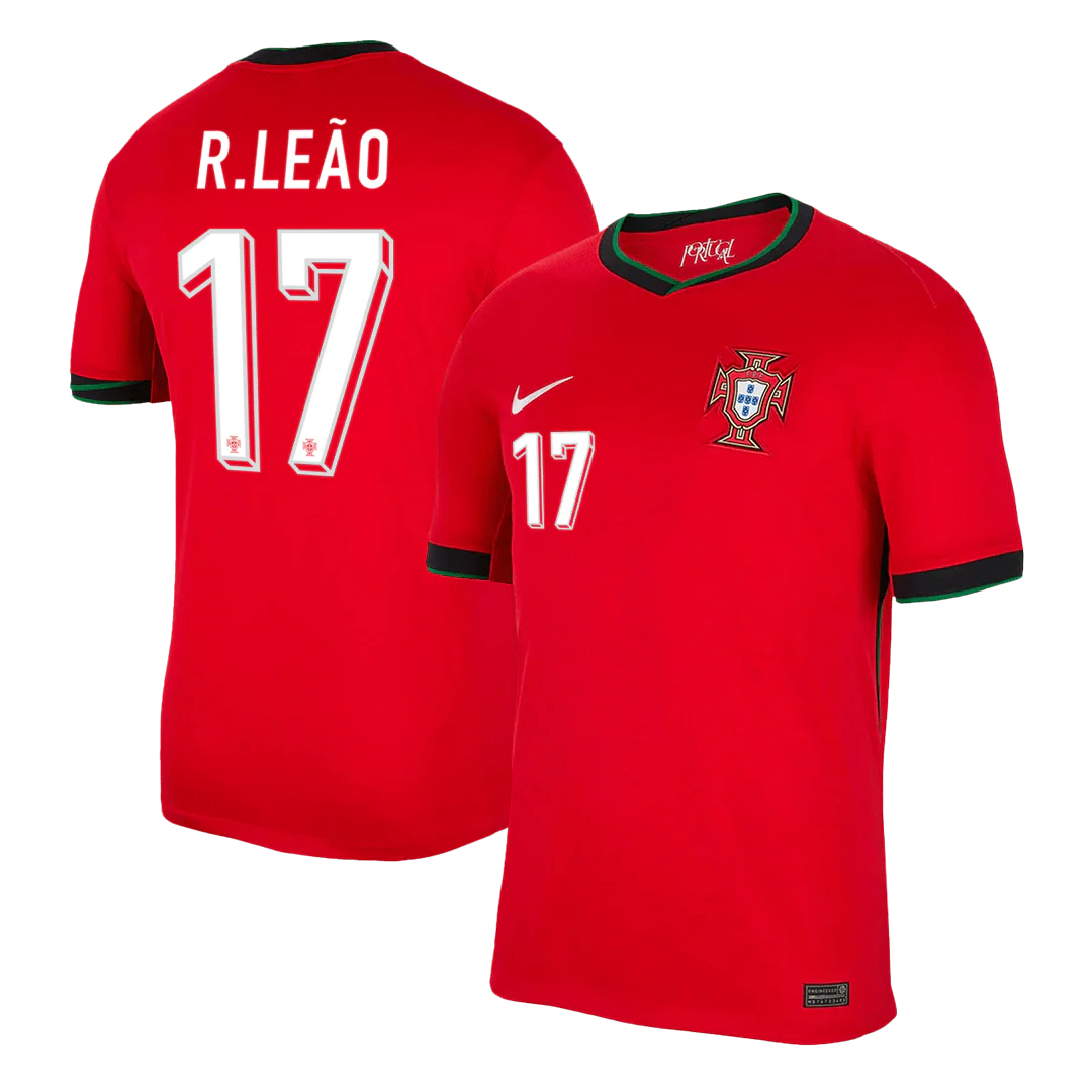 R.Le?o #17 Portugal Home Soccer Jersey Euro 2024