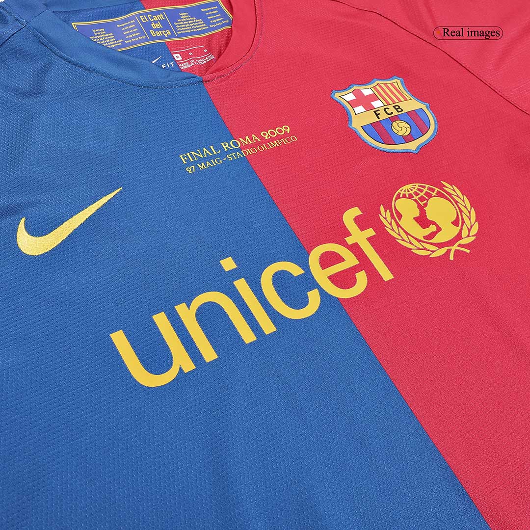 Retro XAVI #6 2008/09 Barcelona Home Long Sleeve Soccer Jersey- UCL Final