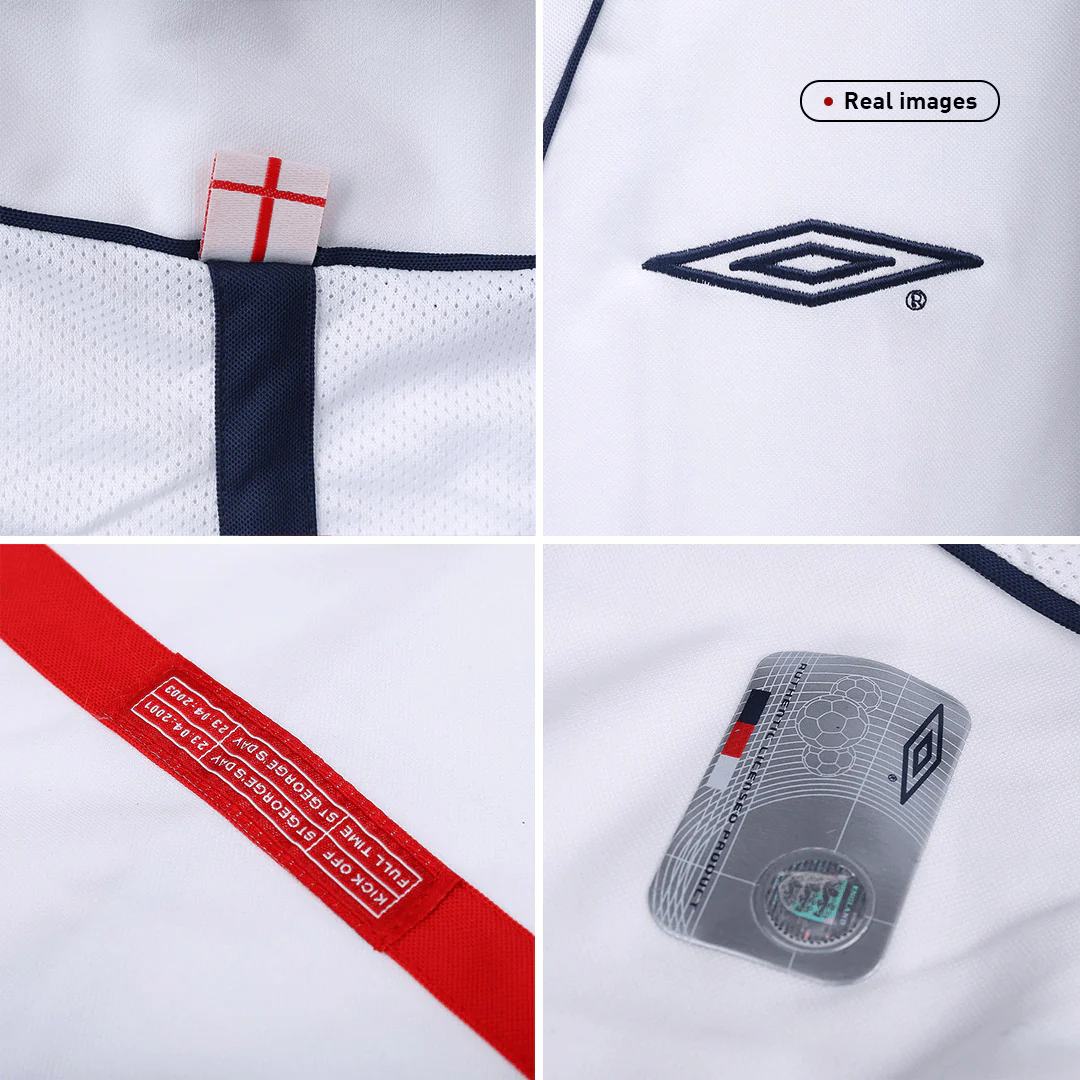 Retro BECKHAM #7 2002 England Home Soccer Jersey