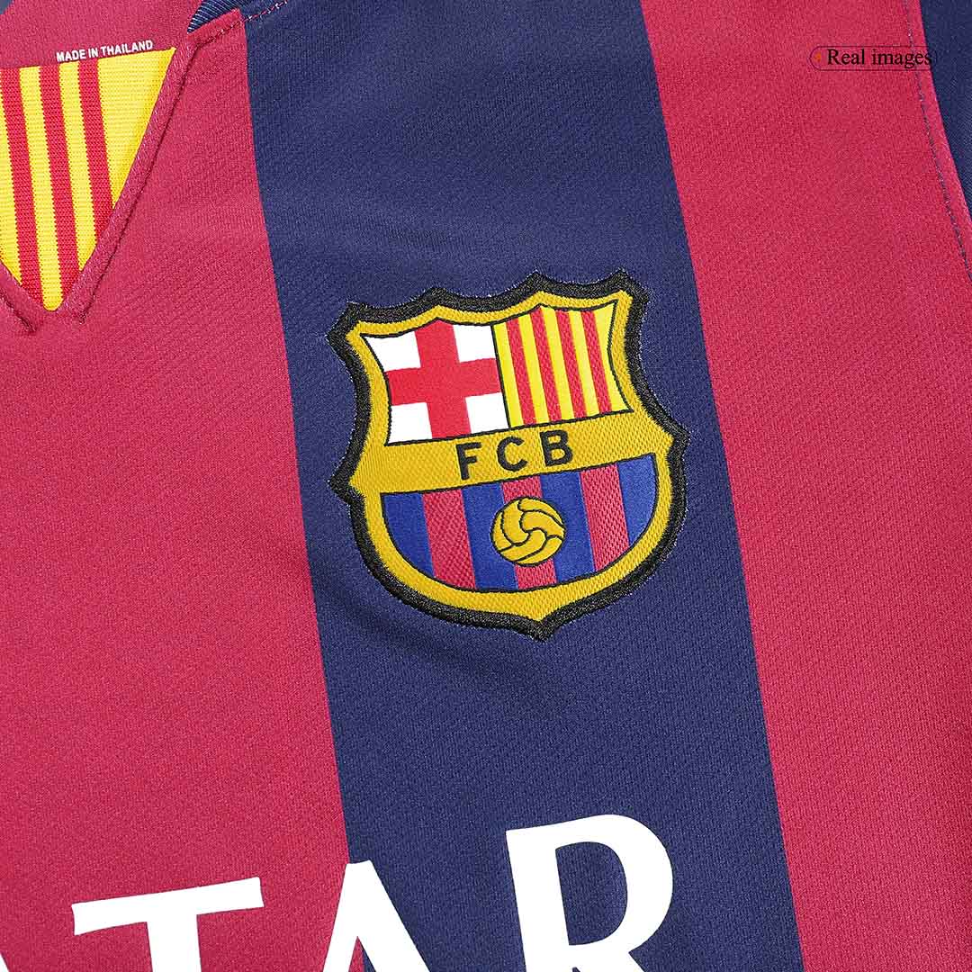 Retro Suárez #9 2014/15 Barcelona Home Long Sleeve Soccer Jersey
