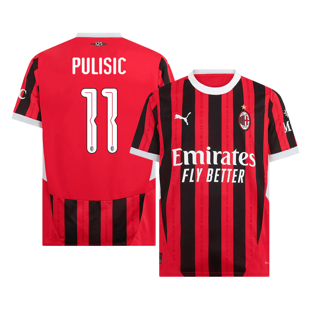 PULISIC #11 AC Milan Home Soccer Jersey 2024/25 - UCL