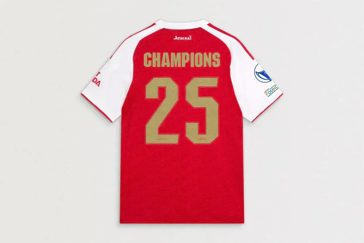 Arsenal Home Soccer Jersey 2025/26 - UWCL Champions