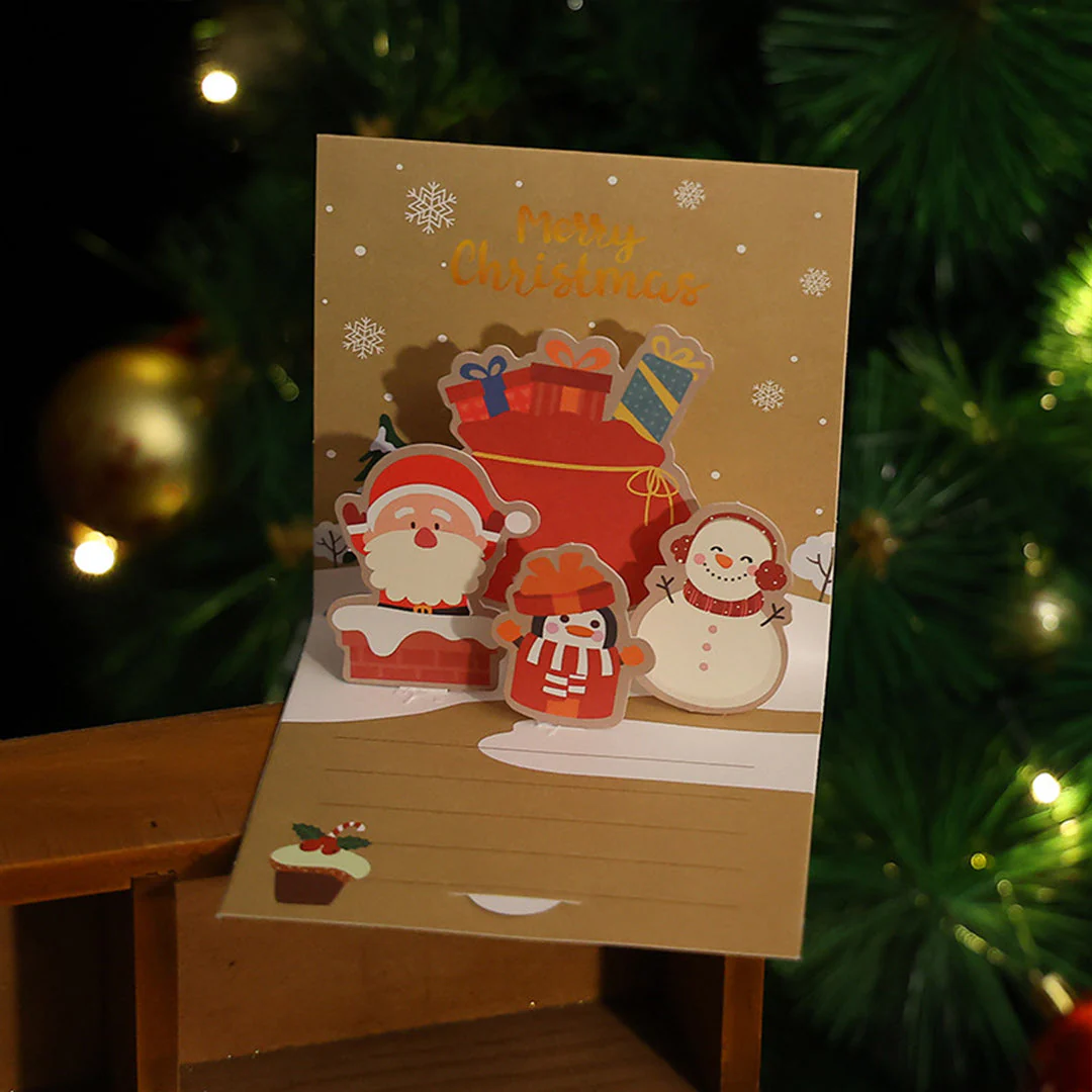 1 Pcs Random Style Personalized Christmas Greeting Card