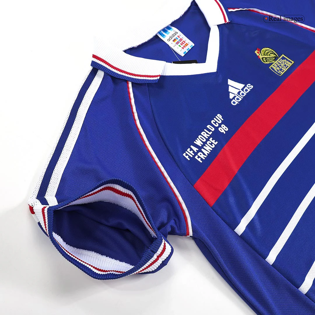 Retro ZIDANE #10 1998 France Home Soccer Jersey