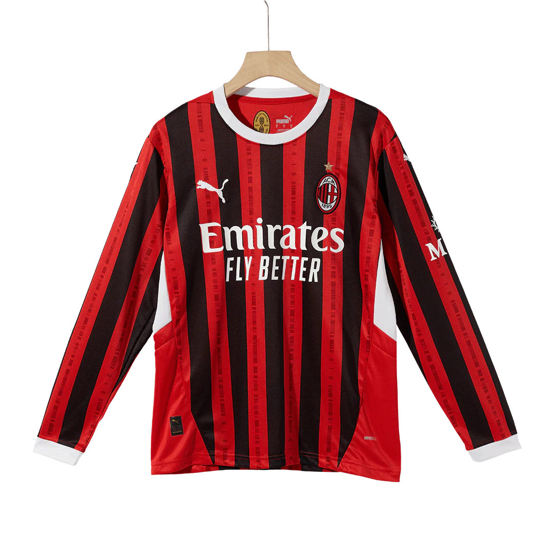 AC Milan Home Long Sleeve Soccer Jersey 2024/25