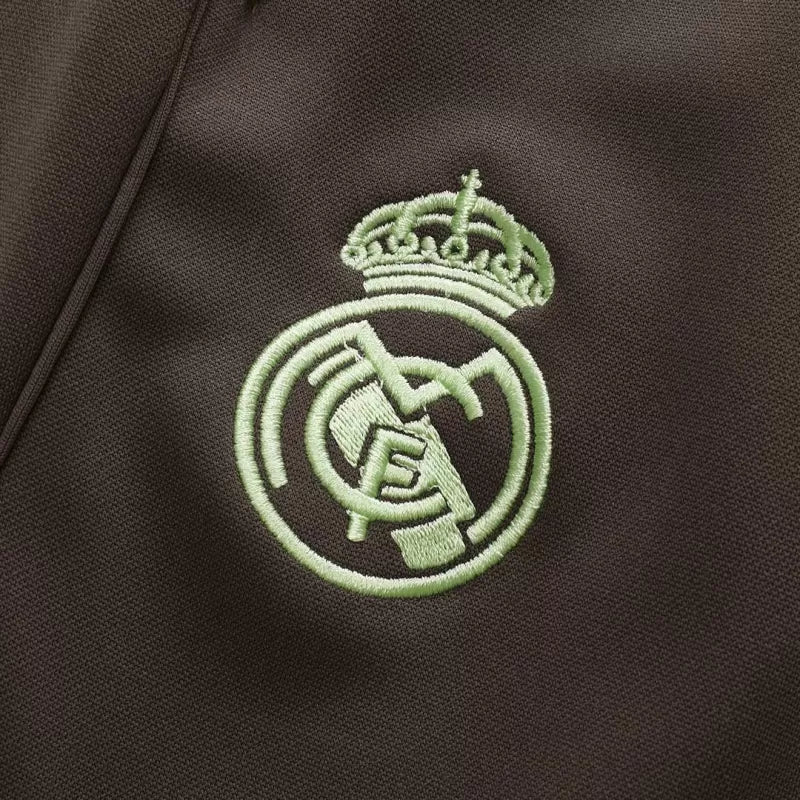 Real Madrid 1/4 Zip Tracksuit Kit (Jacket+Pants) 2025/26 - Green