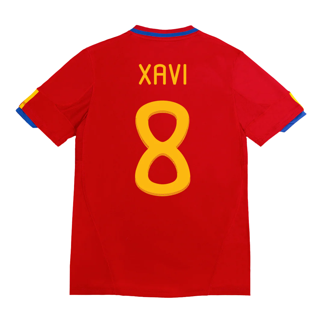 Retro XAVI #8 2010 Spain Home Soccer Jersey