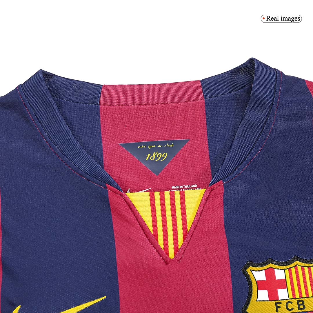 Retro Suárez #9 2014/15 Barcelona Home Long Sleeve Soccer Jersey