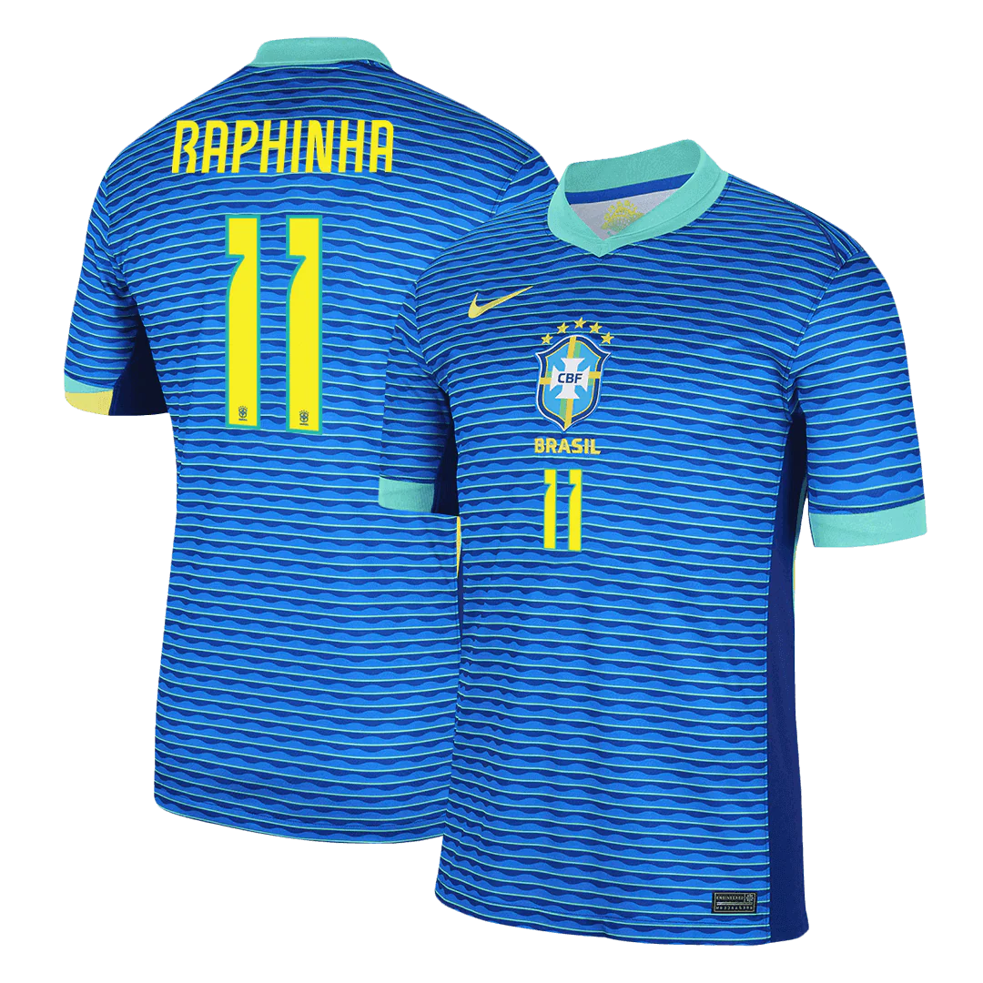 RAPHINHA #11 Brazil Away Soccer Jersey Copa America 2024